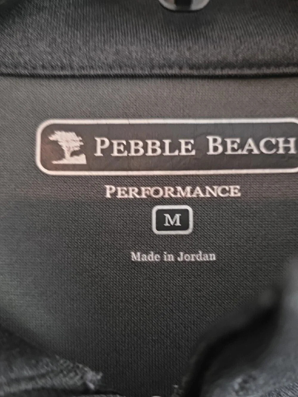 Pebble Beach Men’s Charcoal Quarter-Zip Pullover with Orange Stitching Size M